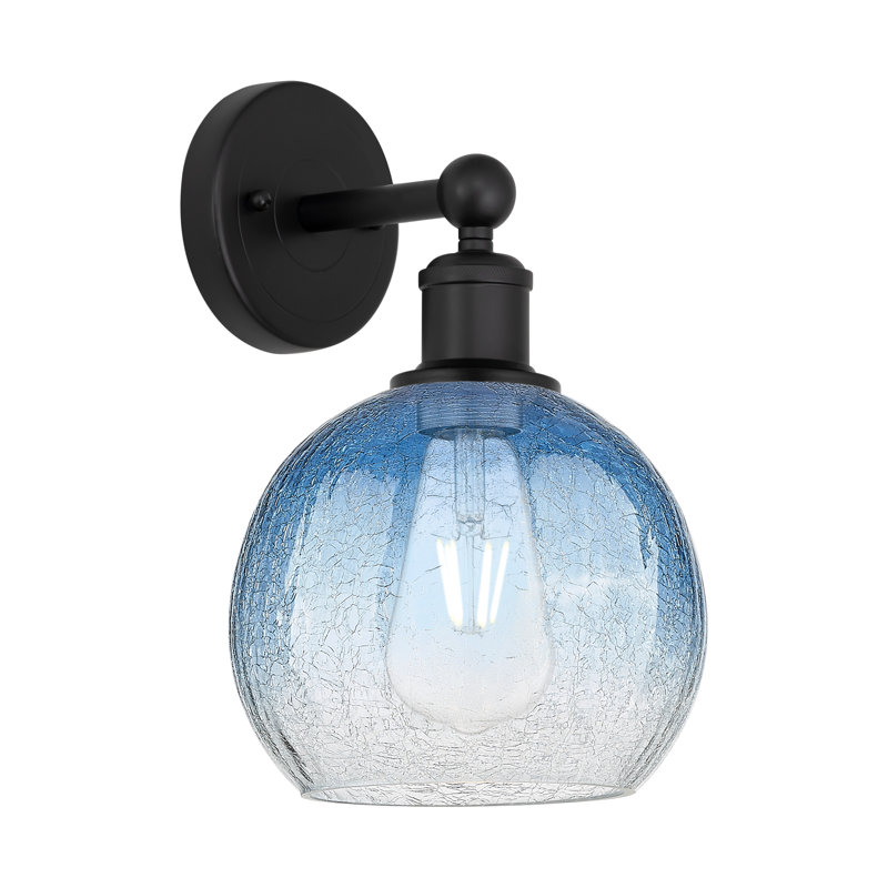 Applique murale 1 lumière Edison - Appleton, Noir mat, Bleu saphir