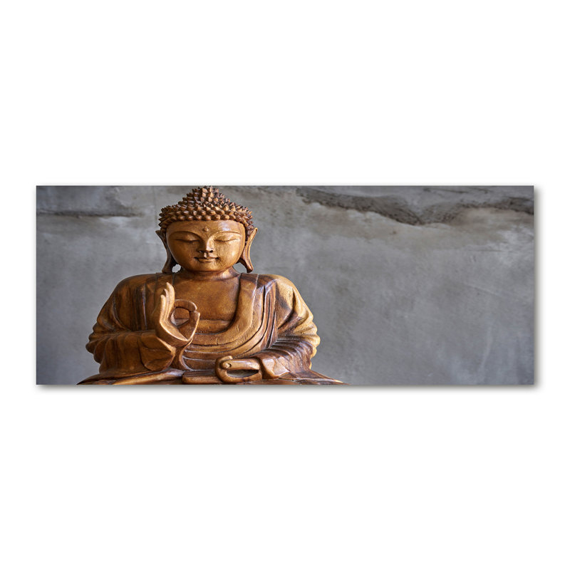 Wooden Buddha - Wrapped Canvas Print