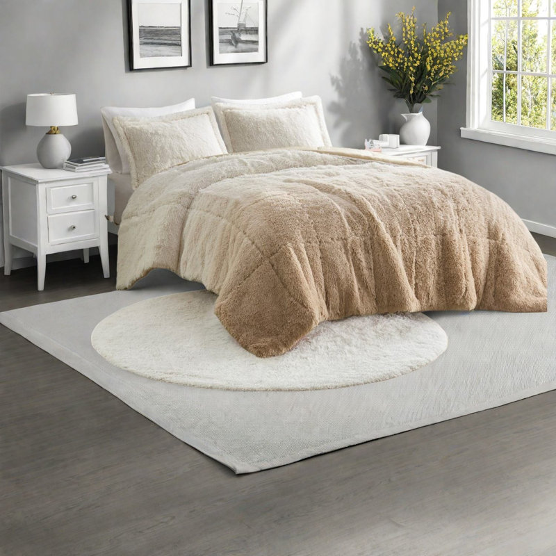 Ensembles de literie très grand confortable, fausse fourrure de polyester ombrée, confort moderne