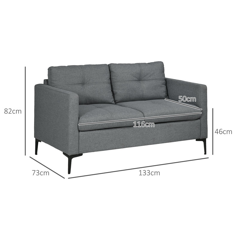 Camiel 2 Seater Linen Loveseat
