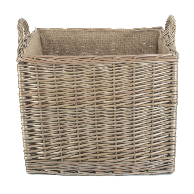 Madisyn Wicker Lined Log or Storage Basket
