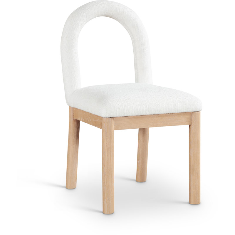 Chaise Macleod, Tissu crème texturé en lin, Naturel