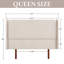 Tête de lit double à oreilles 48 po pour grand lit, tête de lit double recouverte de tissu de lin-298840752