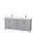 Sheffield 72" Freestanding Double Bathroom Vanity with Cultured Marble Top with 24" Mirrors-59388330-59388329