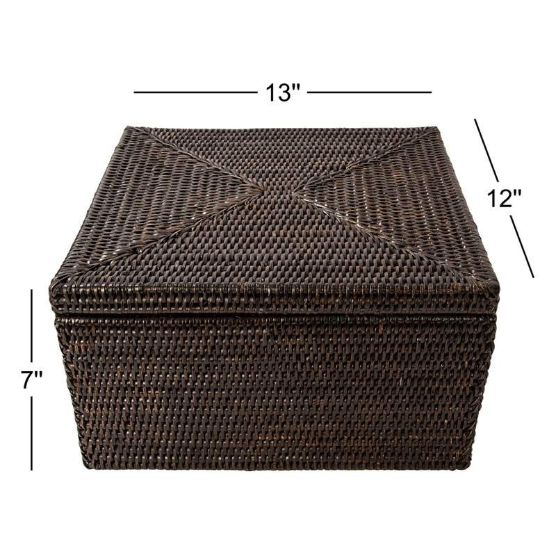 Boîte de rangement avec couvercle Arine, Noir Tudor