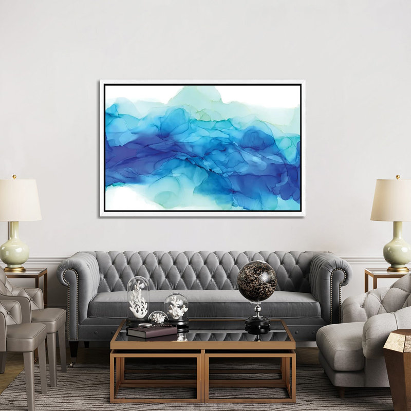 Ocean Tides by Elizabeth Karlson - Painting on Canvas, White Framed, 152.5 cm H x 101.5 cm W