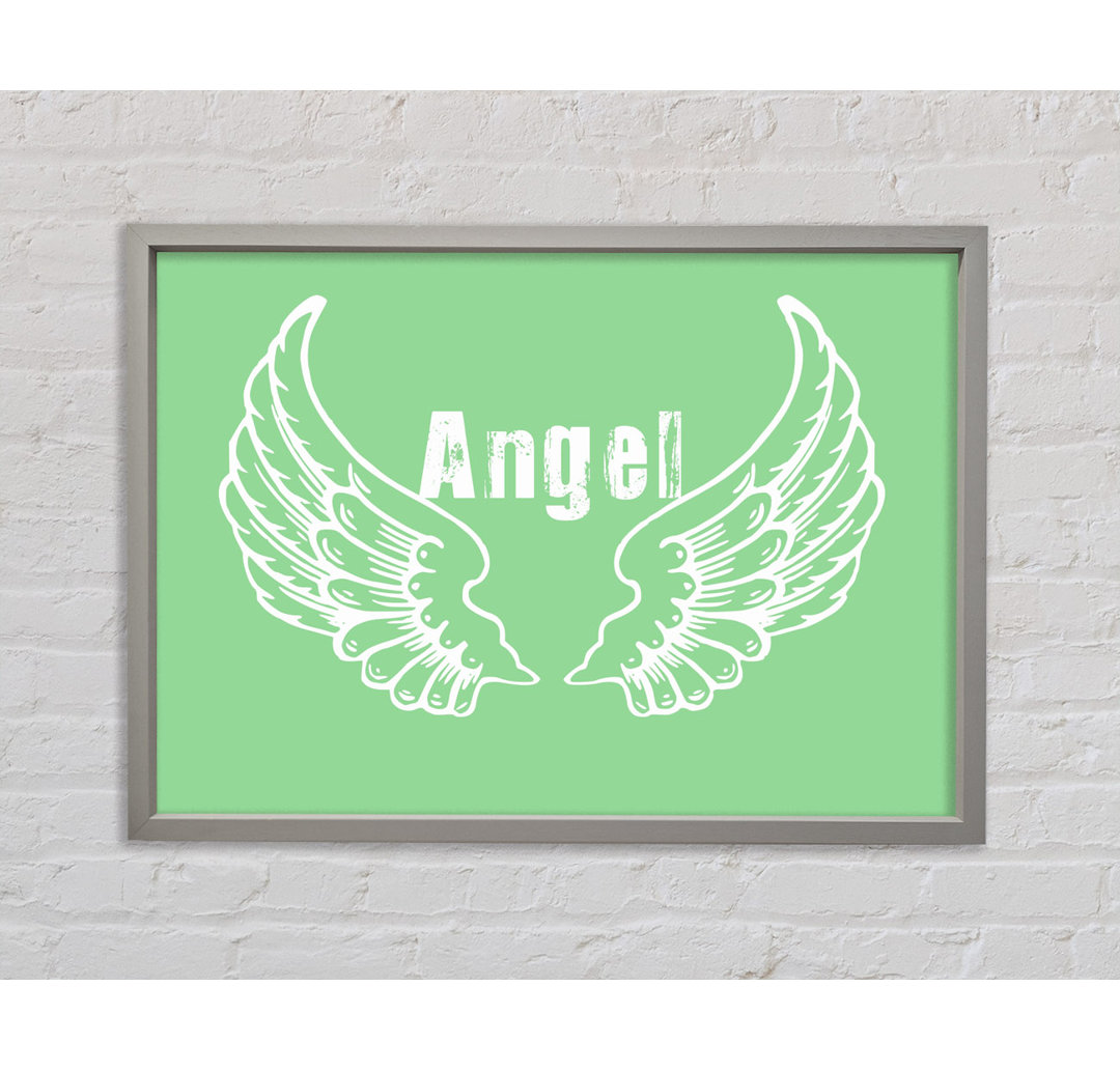 Angel Wings 2 Grün - Einzelne Bilderrahmen Kunstdrucke auf Leinwand