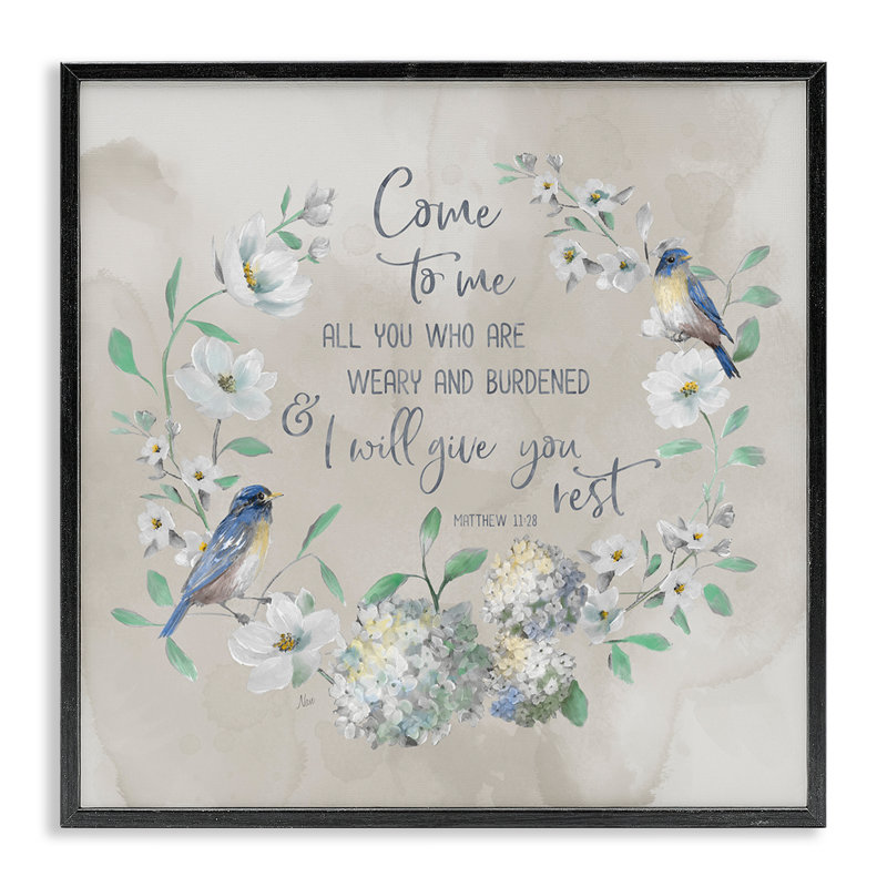 Proverbe réconfortant et couronne giclée, design par Nan, Giclée encadrée noir minuit, H 12 po x l 12 po