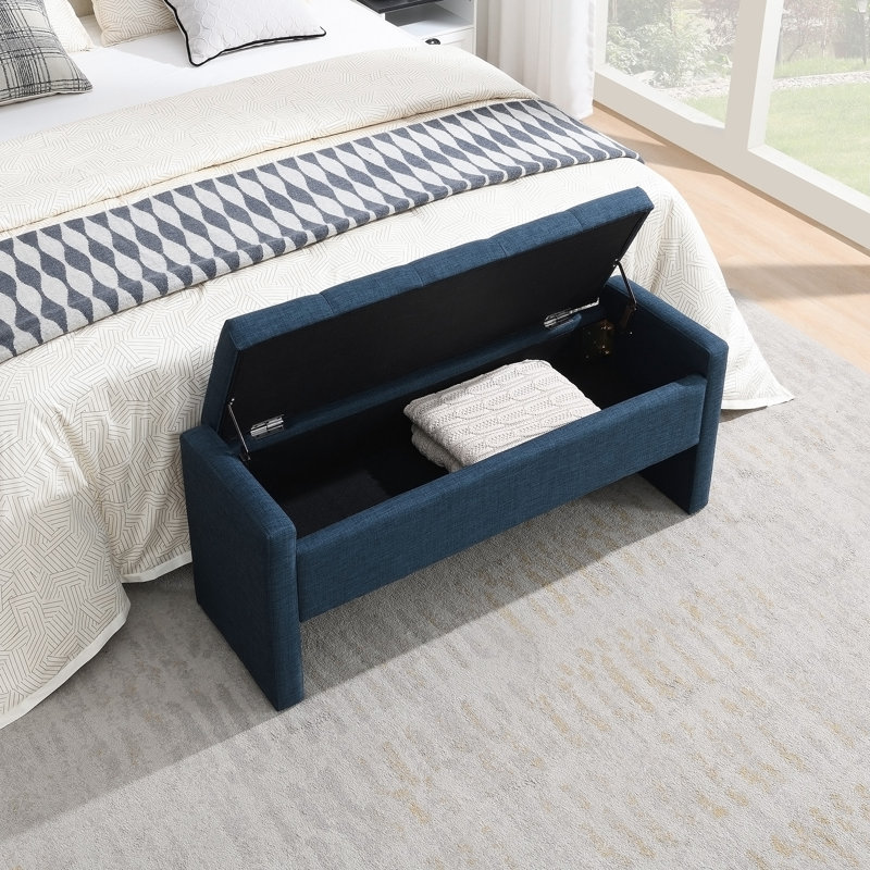 Banc de lit moderne avec rangement, Marine