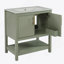 Meuble-lavabo de salle de bain avec lavabo en céramique et rangement polyvalent-125539142