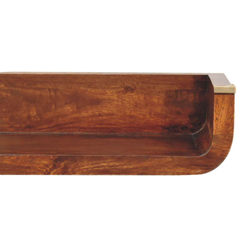Solid Wood Indira California Walnut Floating Console Table