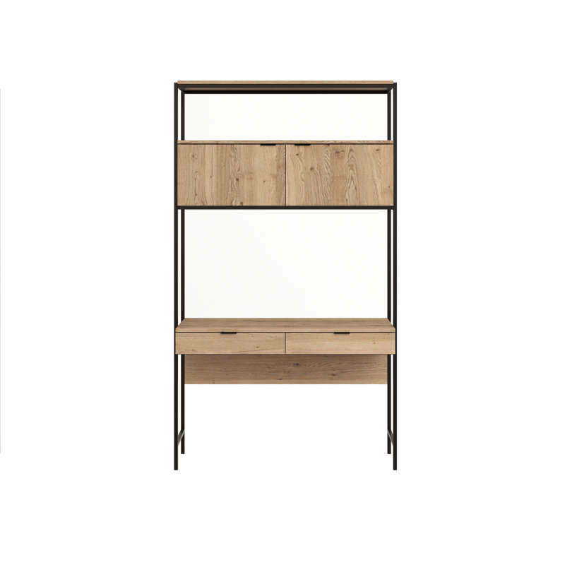 Modular Wall Desk, Brown/Black