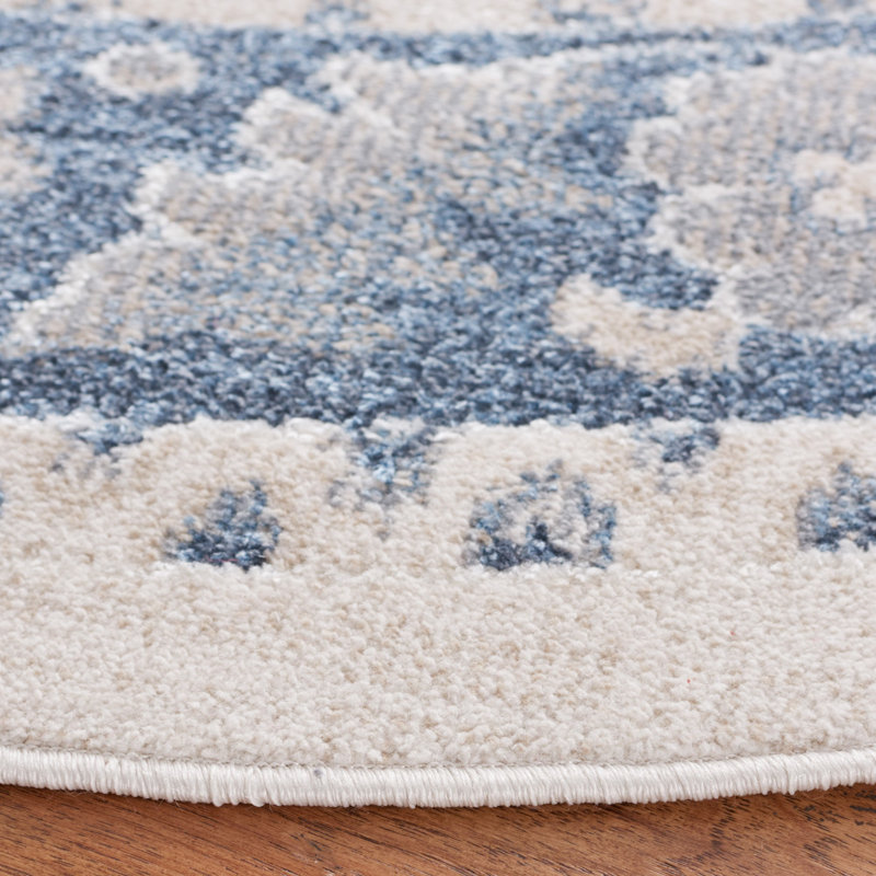 Tapis beige / gris-gris Humiston 208, Rond 6 pi 7 po