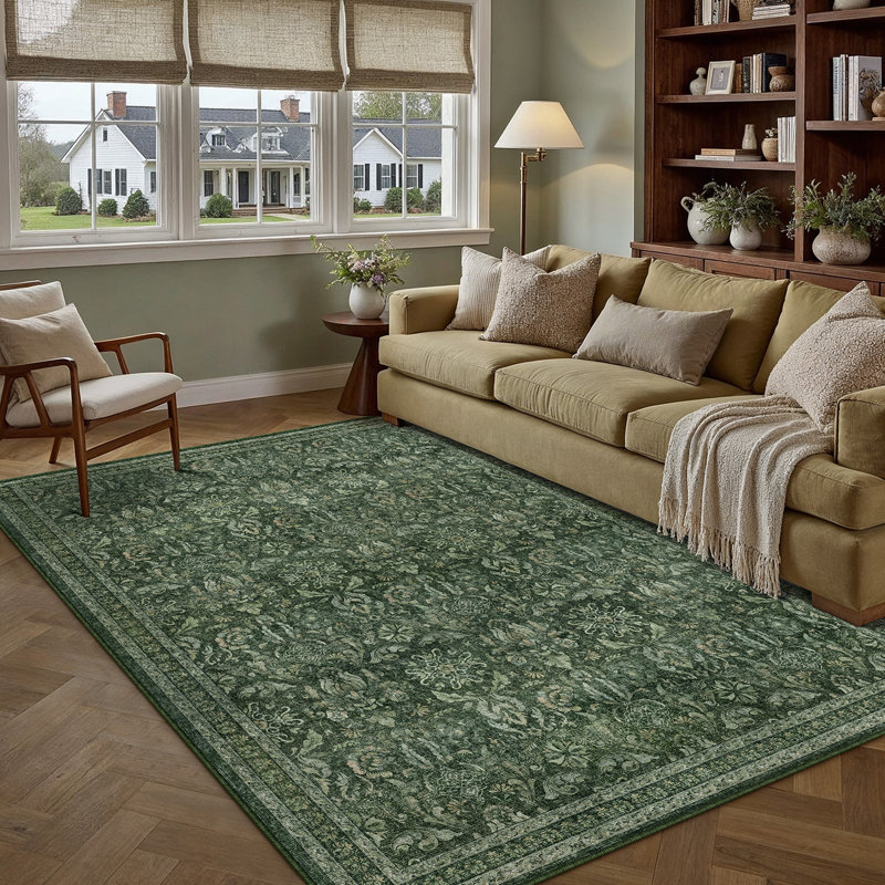 Tapis vintage lavable en machine avec envers antidérapant Lares, Rectangle 6 pi x 9 pi