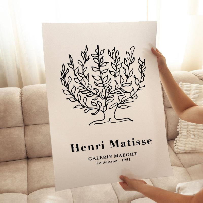 «Botanical Henri Matisse», reproduction d'art moderne sans cadre, H 16 po x l 12 po