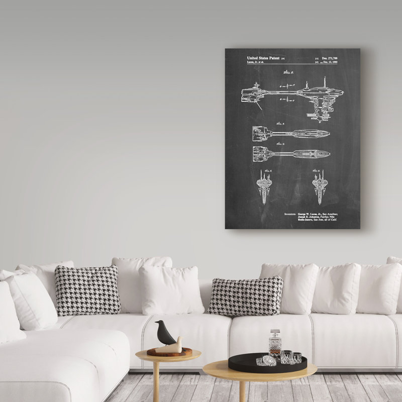 Manilo «Space Ship 4», reproduction de dessin sur toile tendue, H 19 po x l 14 po
