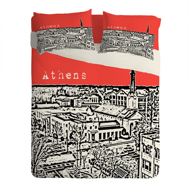 Taie d’oreiller athènes Bird Ave, Standard, Rouge