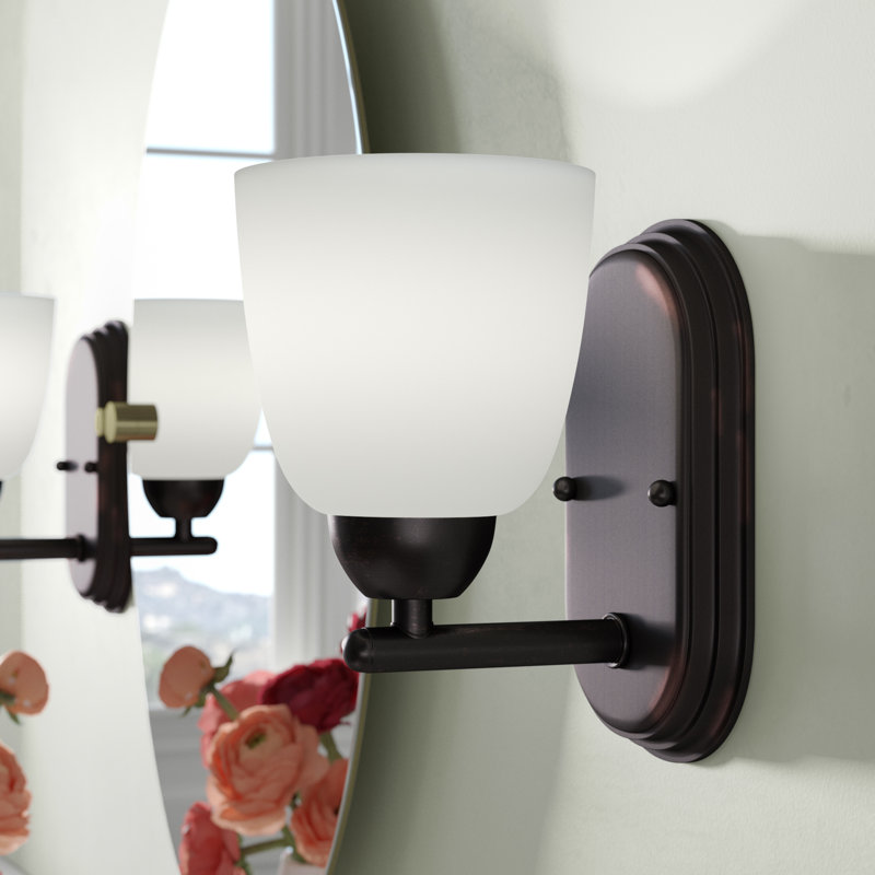 Applique murale pour salle de bain 1 lumière Hayden, Bronze huilé