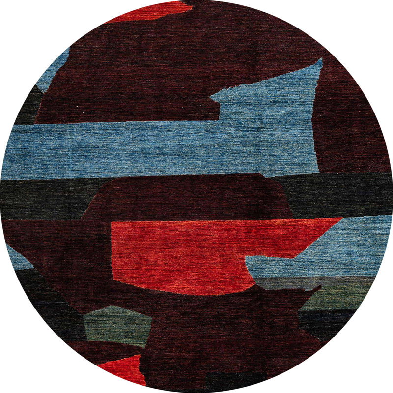 Monye Abstract Indoor Rug, Round 6'