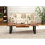  Live Edge Coffee Table with U Shaped Legs and South American Walnut, with Drawer Storage-563273369