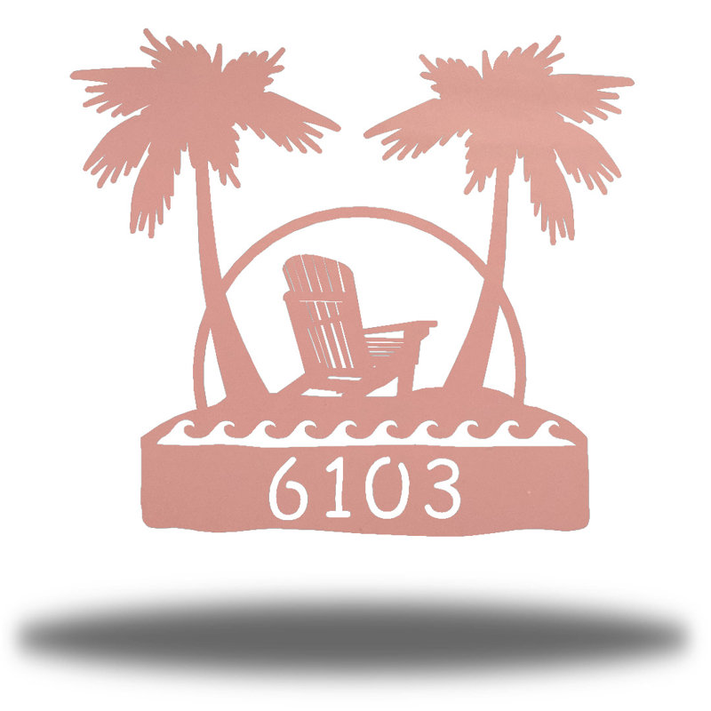 Plaque murale Auton Beach, Oui, H 12 po x l 12 po x P 0,0125 po, Rose