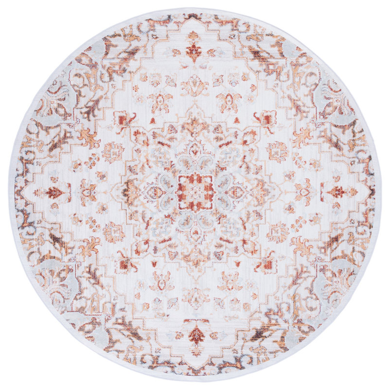 Tapis oriental beige / gris Sonia, Rond 4 pi