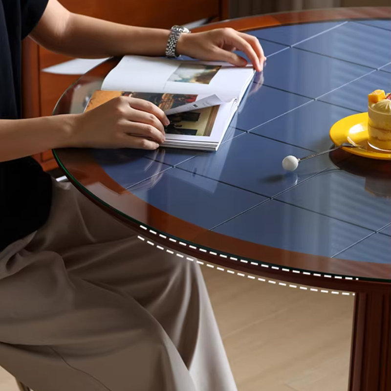 Table ronde contrastante de 41,33 po, Bleu