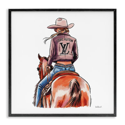 Équitation Glam Cowgirl, art de la giclée encadrée par Amanda Greenwood