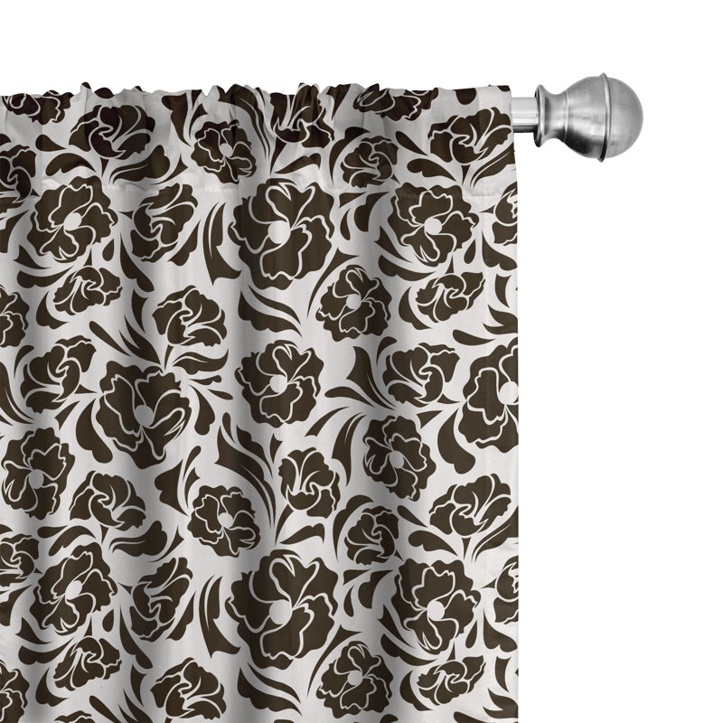 Floral Semi-Sheer Rod Pocket Curtain Panels, 28" W x 95" L