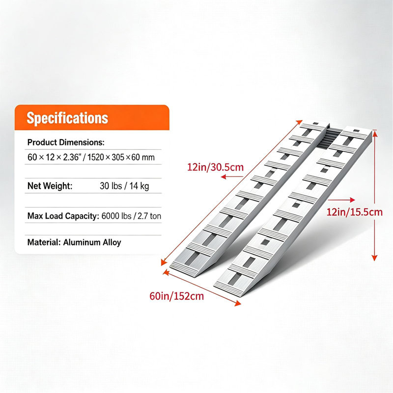 CARTMAN Aluminum Foldable 60 in. L Threshold Ramp