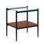 De 2 tables de bout en verre transparent avec couche et pieds l 15,34 po x H 20,69 po, structure trempée