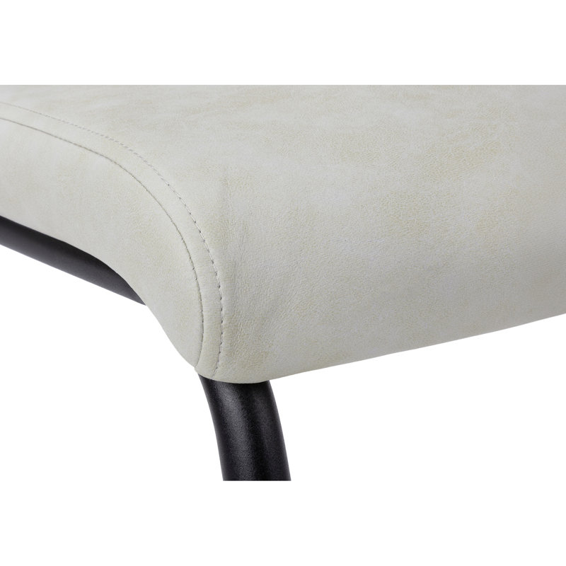 De 2 chaises de salle à manger rembourrées, gris, support en métal noir, cuisine moderne et 2 chaises, structure, tendance
