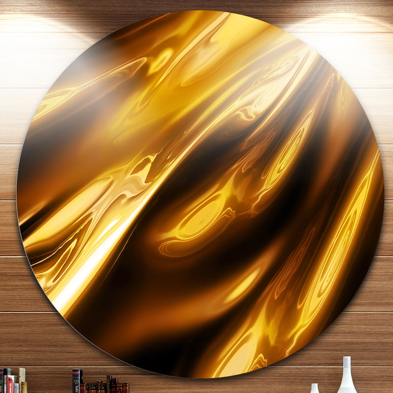« liquid gold texture pattern », impression sur métal, H 23 po x l 23 po x P 1 po