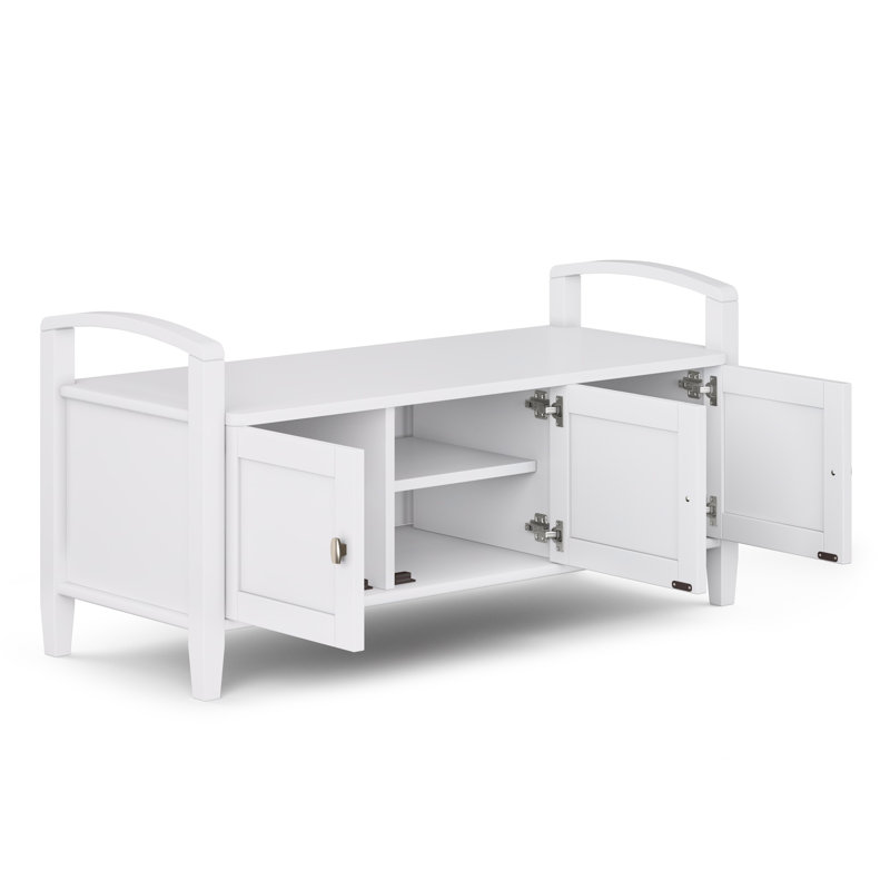 Entryway Storage Bench, White
