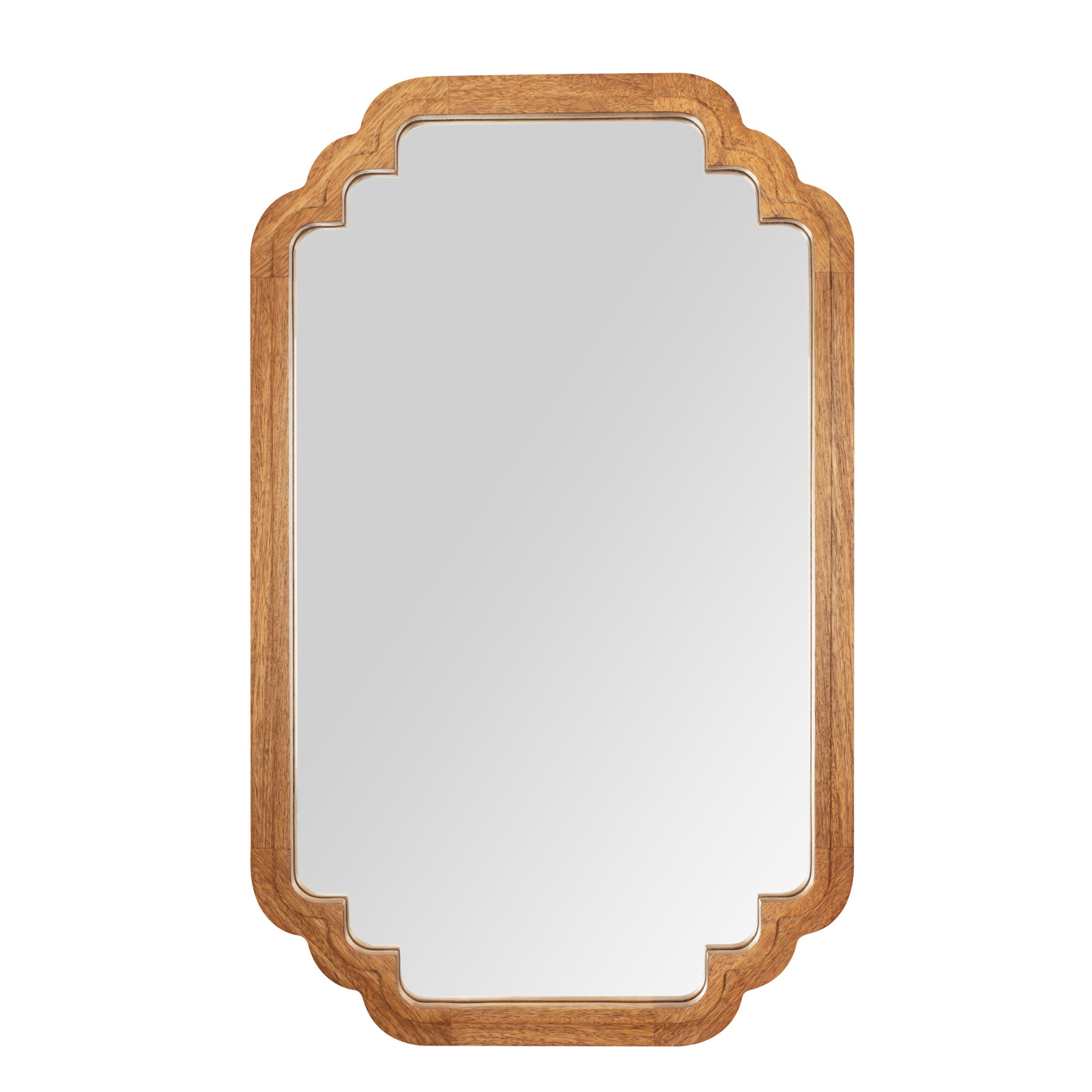 Veliko Solid Wood Accent Wall Mirror, Mid Tone Honey