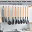 36Pcs Silicone Kitchen Utensil Set, Wooden Handle Cooking Utensils Spatula Set With Holder, Heat Resistant Kitchen Tools Safe For Non-Stick Cookware, Non-Toxic & Easy Clean, Dark Grey-271648947