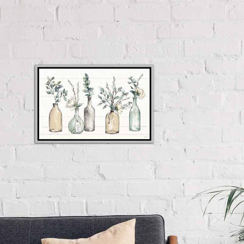 « modern campagne i » par anne tavoletti-impression, Toile avec cadre argenté, H 26 po x l 40 po x P 1,5 po
