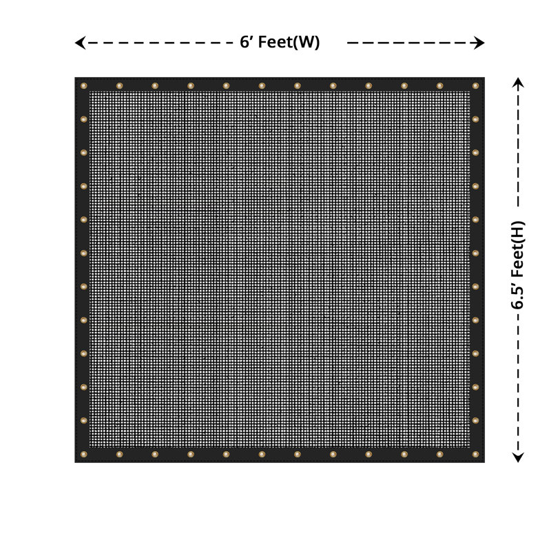 Bâche rectangulaire en filet 6 oz, H 78 po x l 72 po x P 1 po, Noir