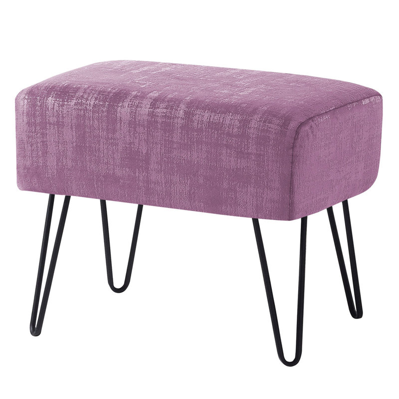 Alegre Velvet Ottoman, Mauve Shadows Velvet