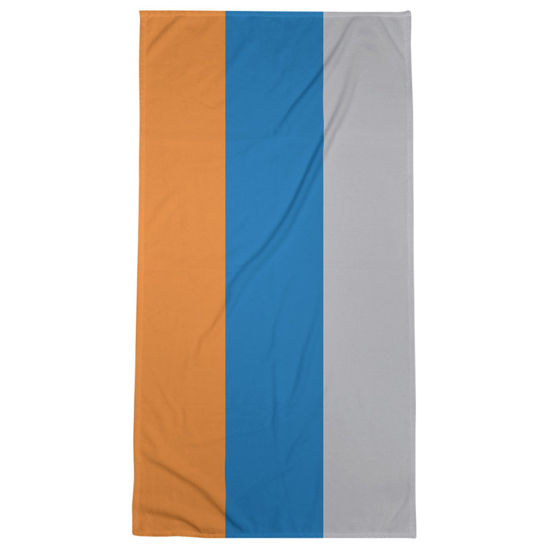 Lightweight Bath Towel, Orange/Blue/Silver