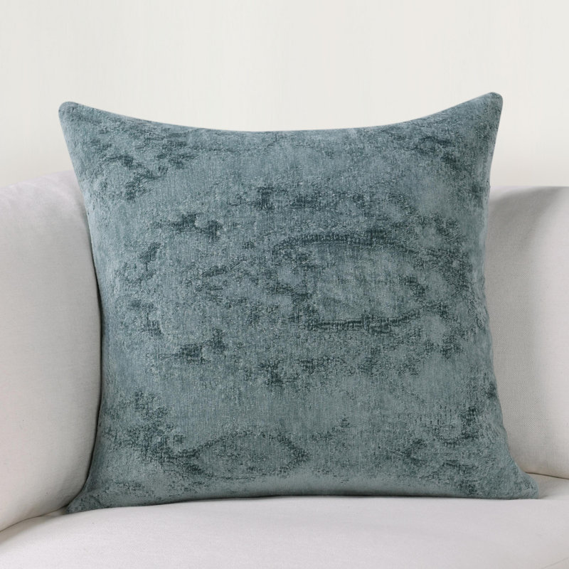 Antique Elegance Square Pillow Cover, Blue/Teal Abstract