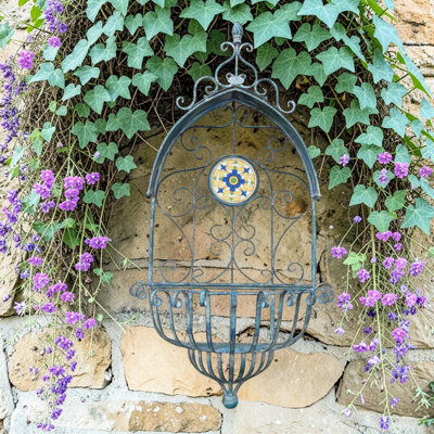 Piazza Iron & Mosaic Hanging Wall Planter