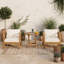 Ensemble de conversation en bois avec fauteuil et coussins-133252359