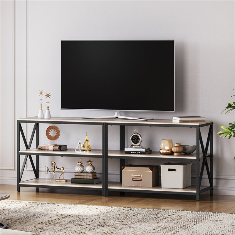 Amanita TV Stand, 3-Tier TV Console Table, 60.5cm H x 160cm W x 40cm D, Grey