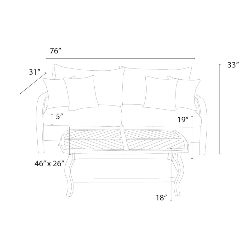 Barcelo 5 Piece Rattan Sofa Set with Cushions, Spectrum Cayenne Sunbrella® Plainweave