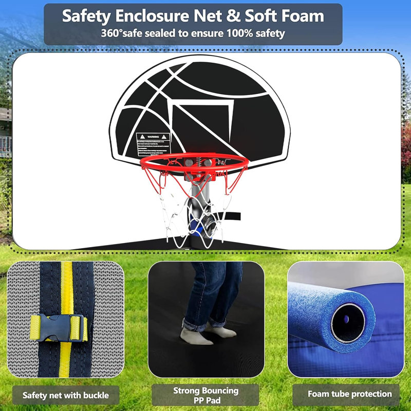 Trampoline de jardin rond avec enceinte sécuritaire Sapphome