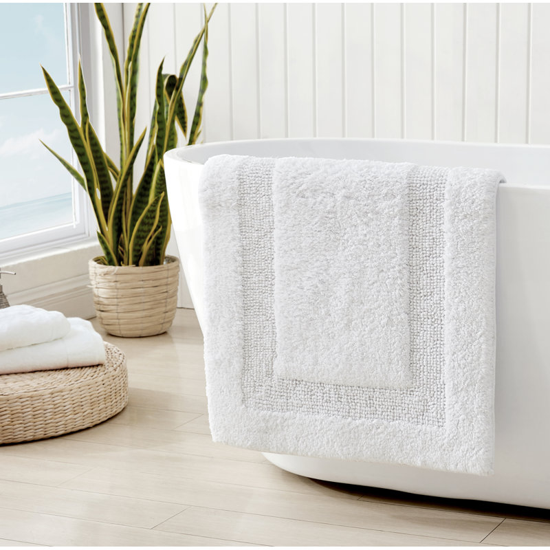 Long Branch Bath Rug, White, 21 x 34
