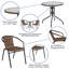 Table ronde 28 po en métal avec bordure en rotin et 2 chaises empilables en rotin-1096051287