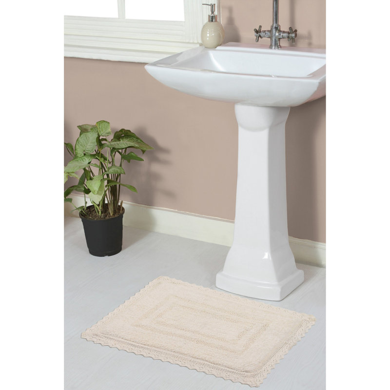 Tapis de bain réversible 100% coton Opulent Bathmat, Ivoire, l 17 po x L 24 po