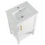 Meuble-lavabo de 20 po avec lavabo, armoire de salle de bain avec porte à fermeture douce, support de rangement et tablette ouverte, blanc (ancien SKU: WF308492AAK)